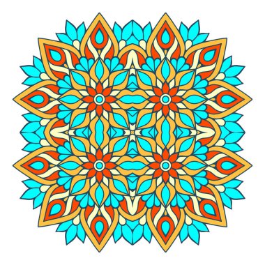 Mandala ile süslenmiş güzel bir kart. Vektör içinde yapılan geometrik daire ögesi