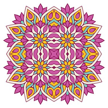 Mandala ile süslenmiş güzel bir kart. Vektör içinde yapılan geometrik daire ögesi