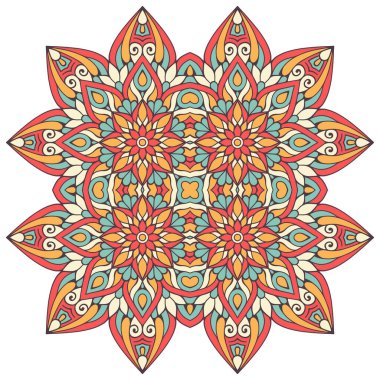 Mandala ile süslenmiş güzel bir kart. Vektör içinde yapılan geometrik daire ögesi