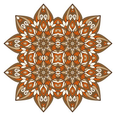 Mandala ile süslenmiş güzel bir kart. Vektör içinde yapılan geometrik daire ögesi