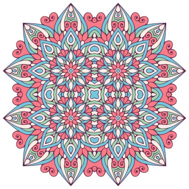 Mandala ile süslenmiş güzel bir kart. Vektör içinde yapılan geometrik daire ögesi