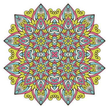 Mandala ile süslenmiş güzel bir kart. Vektör içinde yapılan geometrik daire ögesi