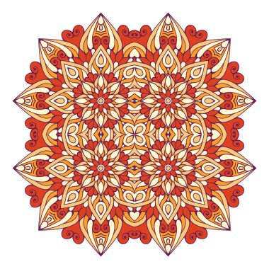 Mandala ile süslenmiş güzel bir kart. Vektör içinde yapılan geometrik daire ögesi