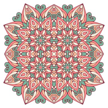 Mandala ile süslenmiş güzel bir kart. Vektör içinde yapılan geometrik daire ögesi