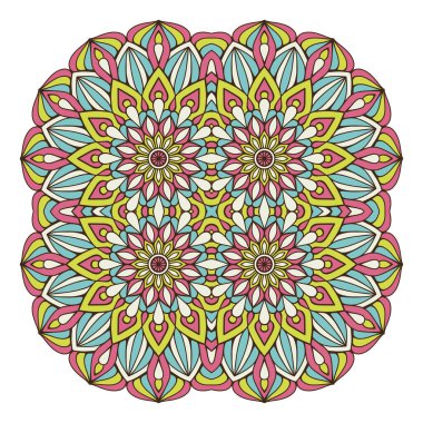 Mandala ile süslenmiş güzel bir kart. Vektör içinde yapılan geometrik daire ögesi