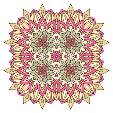 Mandala ile süslenmiş güzel bir kart. Vektör içinde yapılan geometrik daire ögesi