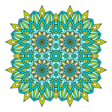 Mandala ile süslenmiş güzel bir kart. Vektör içinde yapılan geometrik daire ögesi