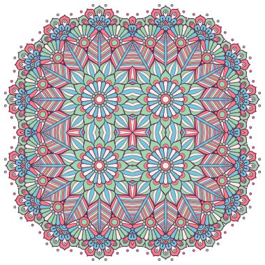 Mandala ile süslenmiş güzel bir kart. Vektör içinde yapılan geometrik daire ögesi