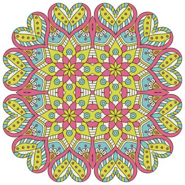 Mandala ile süslenmiş güzel bir kart. Vektör içinde yapılan geometrik daire ögesi