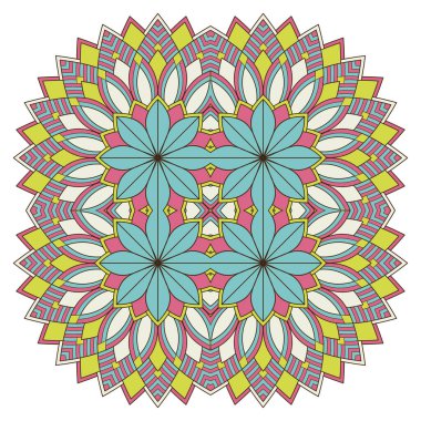 Mandala ile süslenmiş güzel bir kart. Vektör içinde yapılan geometrik daire ögesi