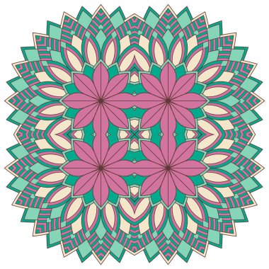 Mandala ile süslenmiş güzel bir kart. Vektör içinde yapılan geometrik daire ögesi