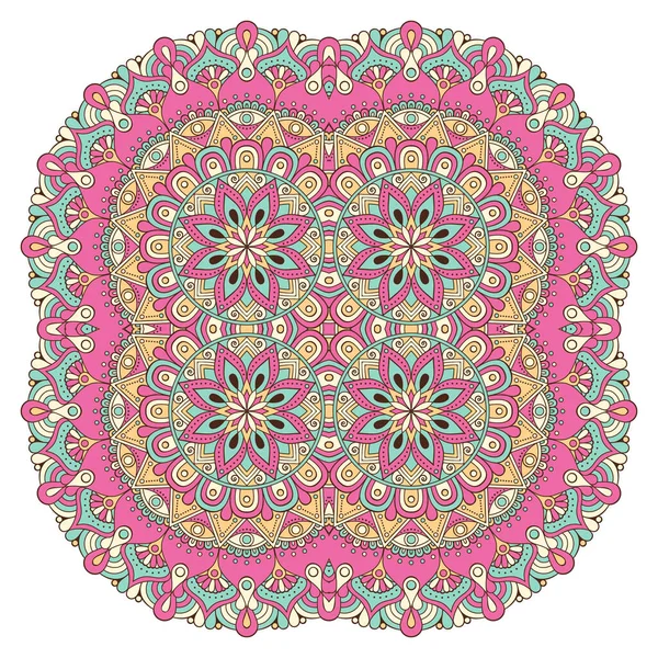 Ornament Schöne Karte Mit Mandala Geometrisches Kreiselement Vektor — Stockvektor