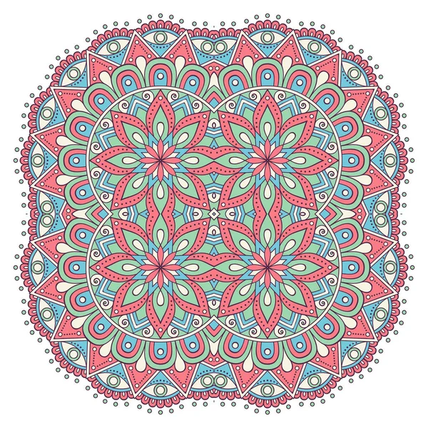 Mandala ile süslenmiş güzel bir kart. Vektör içinde yapılan geometrik daire ögesi