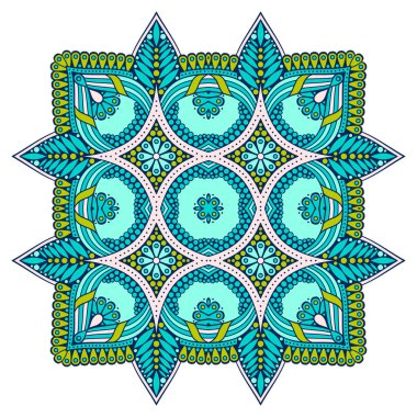 Mandala ile süslenmiş güzel bir kart. Vektör içinde yapılan geometrik daire ögesi