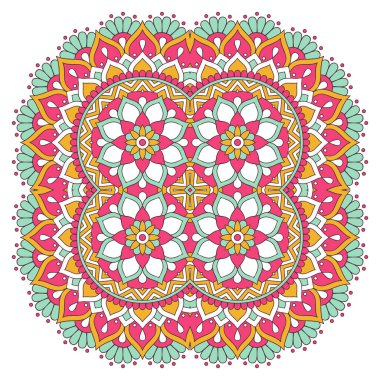 Mandala ile süslenmiş güzel bir kart. Vektör içinde yapılan geometrik daire ögesi