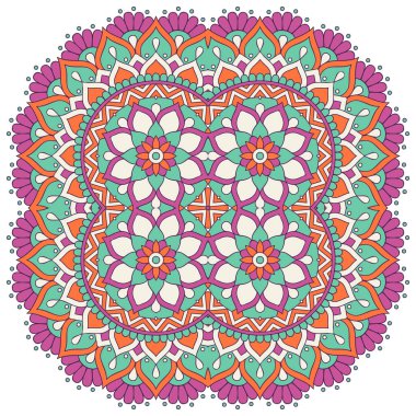 Mandala ile süslenmiş güzel bir kart. Vektör içinde yapılan geometrik daire ögesi