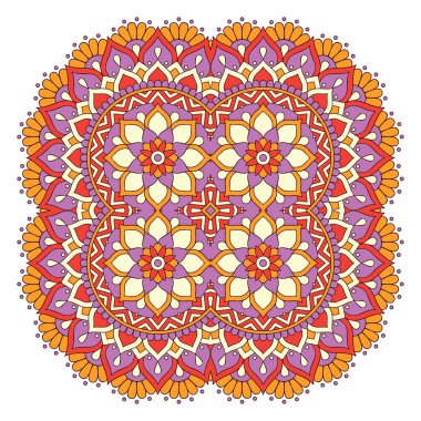 Mandala ile süslenmiş güzel bir kart. Vektör içinde yapılan geometrik daire ögesi