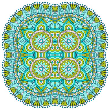 Mandala ile süslenmiş güzel bir kart. Vektör içinde yapılan geometrik daire ögesi