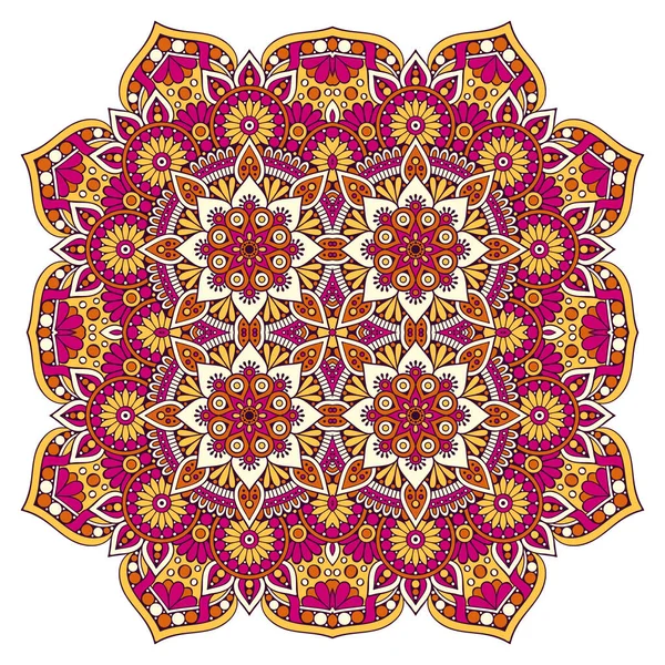 マンダラと装飾の美しいカード ベクトルで作られた幾何学的円要素 — ストックベクタ