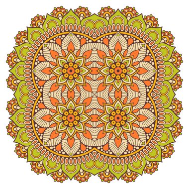 Mandala ile süslenmiş güzel bir kart. Vektör içinde yapılan geometrik daire ögesi