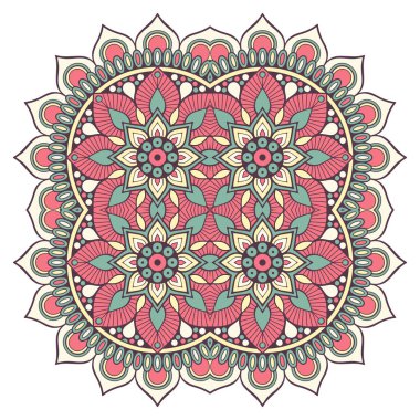 Mandala ile süslenmiş güzel bir kart. Vektör içinde yapılan geometrik daire ögesi