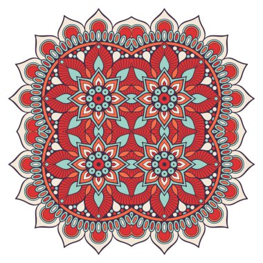 Mandala ile süslenmiş güzel bir kart. Vektör içinde yapılan geometrik daire ögesi