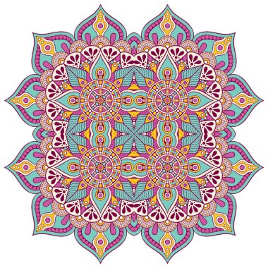 Mandala ile süslenmiş güzel bir kart. Vektör içinde yapılan geometrik daire ögesi