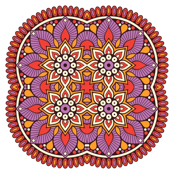 Adorno Hermosa Tarjeta Con Mandala Elemento Geométrico Del Círculo Hecho — Vector de stock