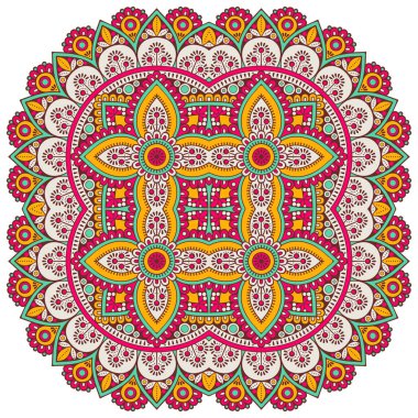 Mandala ile süslenmiş güzel bir kart. Vektör içinde yapılan geometrik daire ögesi