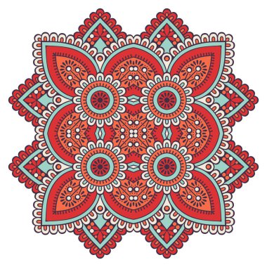 Mandala ile süslenmiş güzel bir kart. Vektör içinde yapılan geometrik daire ögesi