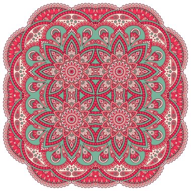 Mandala ile süslenmiş güzel bir kart. Vektör içinde yapılan geometrik daire ögesi