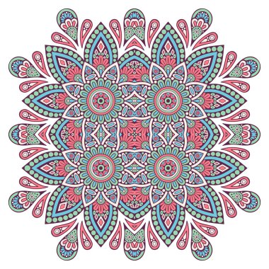 Mandala ile süslenmiş güzel bir kart. Vektör içinde yapılan geometrik daire ögesi