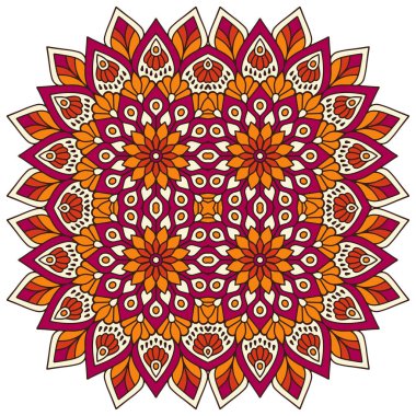 Mandala ile süslenmiş güzel bir kart. Vektör içinde yapılan geometrik daire ögesi