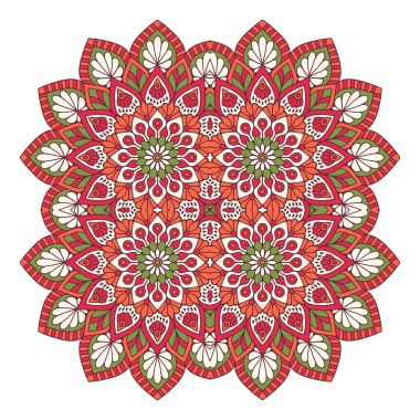 Mandala ile süslenmiş güzel bir kart. Vektör içinde yapılan geometrik daire ögesi