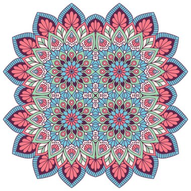 Mandala ile süslenmiş güzel bir kart. Vektör içinde yapılan geometrik daire ögesi