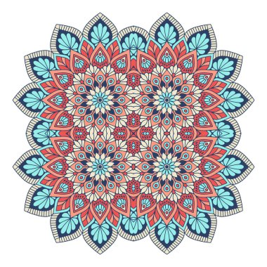 Mandala ile süslenmiş güzel bir kart. Vektör içinde yapılan geometrik daire ögesi