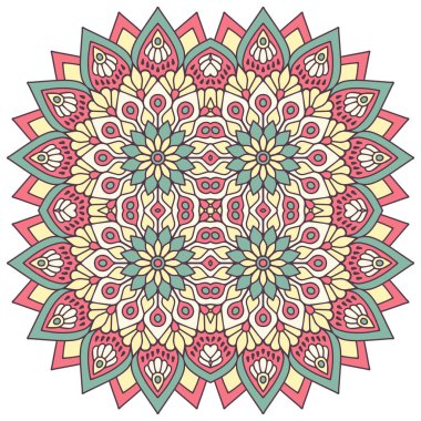 Mandala ile süslenmiş güzel bir kart. Vektör içinde yapılan geometrik daire ögesi