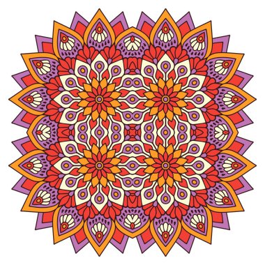 Mandala ile süslenmiş güzel bir kart. Vektör içinde yapılan geometrik daire ögesi
