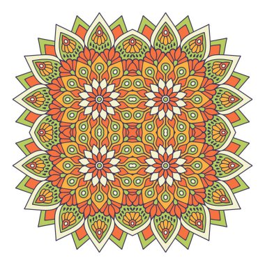 Mandala ile süslenmiş güzel bir kart. Vektör içinde yapılan geometrik daire ögesi