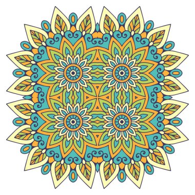 Mandala ile süslenmiş güzel bir kart. Vektör içinde yapılan geometrik daire ögesi