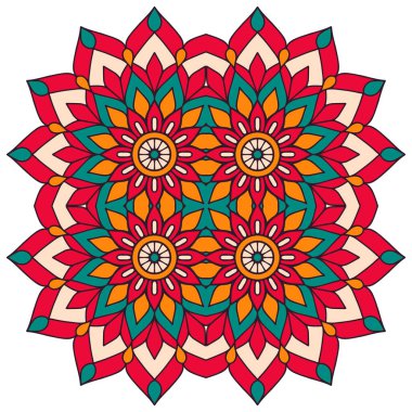 Mandala ile süslenmiş güzel bir kart. Vektör içinde yapılan geometrik daire ögesi