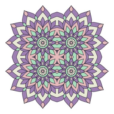 Mandala ile süslenmiş güzel bir kart. Vektör içinde yapılan geometrik daire ögesi