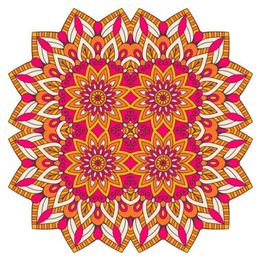 Mandala ile süslenmiş güzel bir kart. Vektör içinde yapılan geometrik daire ögesi