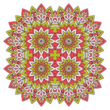 Mandala ile süslenmiş güzel bir kart. Vektör içinde yapılan geometrik daire ögesi