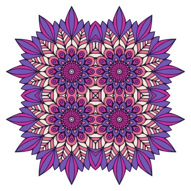 Mandala ile süslenmiş güzel bir kart. Vektör içinde yapılan geometrik daire ögesi