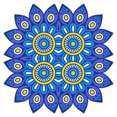 Mandala ile süslenmiş güzel bir kart. Vektör içinde yapılan geometrik daire ögesi