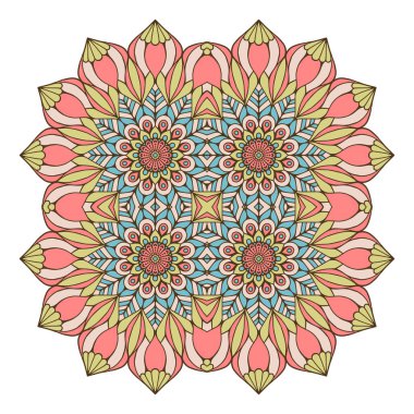 Mandala ile süslenmiş güzel bir kart. Vektör içinde yapılan geometrik daire ögesi