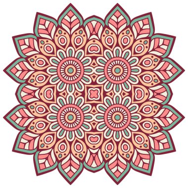 Mandala ile süslenmiş güzel bir kart. Vektör içinde yapılan geometrik daire ögesi