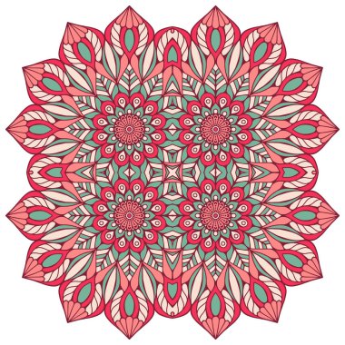 Mandala ile süslenmiş güzel bir kart. Vektör içinde yapılan geometrik daire ögesi