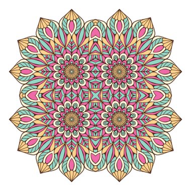 Mandala ile süslenmiş güzel bir kart. Vektör içinde yapılan geometrik daire ögesi